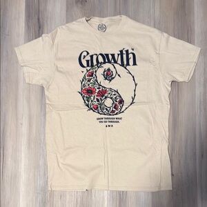 Beige Graphic Tee with Growth Design